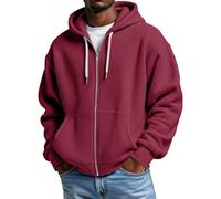 Veste à capuche pour homme - Motif gaufré - Fermeture éclair