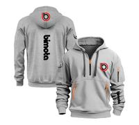 Veste À Capuche pour Homme Style Sport Graphique B.i.m.o.t.a Sweat Shirt Printemps Automne Demi Fermeture Éclair Vêtement De avec Poche Haut-QHS||s