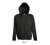 Veste à capuche - Sol's - Seven - Noir - 50% coton - 50% polyester - Coupe droite