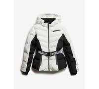 Veste à capuche Superdry Luxe Belted Padded blanc noir femme - XS