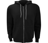 Veste à capuche unie en polaire Canvas BC1337 (S) (Noir)
