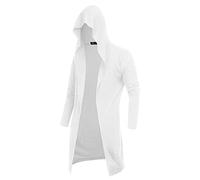 Veste à capuche vintage pour homme - Costume d'Assassins Creed - Renaissance médiévale - Veste légère avec fermeture éclair - Avec cordon de serrage, Blanc., M
