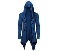 Veste à capuche vintage pour homme - Costume d'Halloween Assassin's Creed Renaissance médiévale - Veste légère avec fermeture éclair - Cosplay - Manteau à cordon de serrage - Cape rétro - Carnaval -
