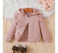 Veste à capuche zippée à motif 3D pour jeune fille, style automne/hiver. Élégante et mignonne, chaude et douce, convient pour les jeux, la saison automne/hiver, à assortir avec une chemise blanche, pa