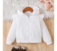 Veste à capuche zippée avec motif 3D pour jeune fille, style automne/hiver. Élégante et mignonne, chaude et douce, convient pour les jeux, la saison automne/hiver, à assortir avec une chemise blanche,