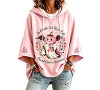 Veste À Capuche Zippée Femme Sweat A Manches Trois Quarts Coupe Ample Avec