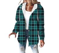 Veste À Carreaux Femme Grande Taille Manteau Bûcheron Blouse Chaud Manches Longues Veste À Boutons Chemise Avec Capuche Carreaux Surchemise Hiver Oversized Décontracté Chic Chemisier