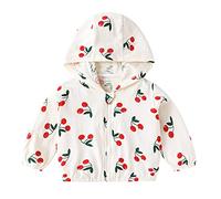 Veste à manches longues pour bébé fille - Motif animaux mignons - Protection solaire - Manteaux d'extérieur - Tenues - Pull pour bébé garçon, rouge, 3-4 ans