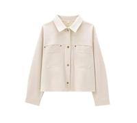 Veste à manches longues pour femme avec poches plaquées et bouton pression, 1001, M