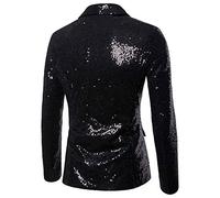 Veste à paillettes pour homme - Costume de carnaval pour homme - Veste de costume brillante - Col Turndown - Manteau de costume avec poche - Costume festif élégant pour homme - Veste d'extérieur