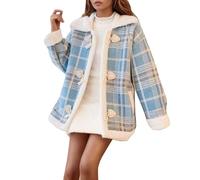 Veste Ample à Capuche en Coton Et Laine d'agneau Épaisse pour Femme des Deux Côtés Vestes Manteaux Longs Femmes Cardigan Legere Militaire Chic Hiver Gilet Kawaii Style Harajuku