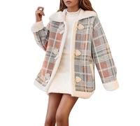 Veste Ample à Capuche en Coton Et Laine d'agneau Épaisse pour Femme des Deux Côtés Vestes Manteaux Longs Femmes Cardigan Legere Militaire Chic Hiver Gilet Kawaii Style Harajuku