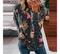 Veste ample à manches longues pour femme avec motif imprimé 3D pour la maison, les vacances et le club (L J)