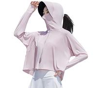 Veste Anti UV UPF50+ Soie Glacée Femme Été Outdoor Vélo Brim Sun Clothing Manteau de Protection Imperméable Veste Légère pour Activités Extérieures
