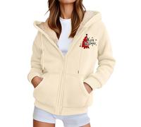 Veste Automne Femme Pull Polaire Hiver Chaud Capuche Cardigan Manteau Grande Taille Gilet Gros Bien D'intérieur Sweat Oversize Hoodie Interieur Blanche Chaude Zippée
