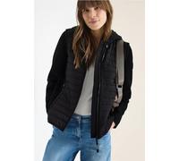 Veste avec un mélange de structures et une capuche