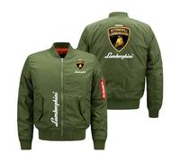 Veste Aviateur Homme Lam -bo.RGhi. ni, Veste Homme Doublé Montant, Chaud avec Capuche Veste de Ski, Saison(Green,M)