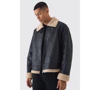 Veste aviateur oversize en synthétique homme - noir - XL, noir