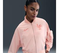 Veste aviateur oversize Nike Football FFF Essential pour femme Washed Coral/Light Madder Root/Bleached Coral XS (FR 34-36)