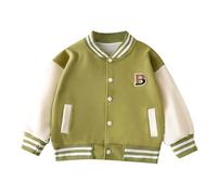 Veste Baseball Enfants, Bomber léger Unisexe, Manches Longues, Coupe-Vent, Patchwork Style Universitaire, Printemps-Automne, école, Aire de Jeux et Loisirs extérieur, Confortable, Robuste et Facile