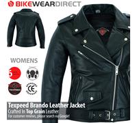 Veste Biker En Cuir Texpeed Pour Femme Motorcycle Avec Armure CE Niveau 1