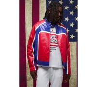 Veste biker oversize color block - MAN homme - rouge - M, rouge