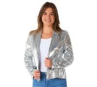 Veste Blazer À Sequins Argentés Suitmeister Femme - Taille: Xl (Eu 44-46) Argenté