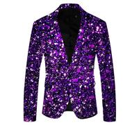 Veste Blazer à Sequins Costume une Pièce Décontracté pour Hommes Hauts et Vestes pour Hommes