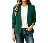 Veste Blazer Courte Femme Blazer Uni Col Revers Coupe Slim Ouvert Automne | Modèle ouvert facile à superposer, coupe ajustée flatteuse, convient pour les superpositions durant les saisons fraîches