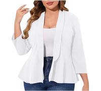 Veste Blazer Femme Grande Taille Veste Tailleur Femme Mi Saison Cardigan À Revers Cranté, Décontracté, Populaire, Couleur Unie Poches Ouvertes sur Le Devant Costume Tendance Nouveau Blazer