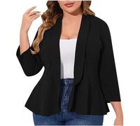 Veste Blazer Femme Grande Taille Veste Tailleur Femme Mi Saison Cardigan À Revers Cranté, Décontracté, Populaire, Couleur Unie Poches Ouvertes sur Le Devant Costume Tendance Nouveau Blazer