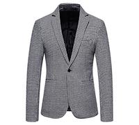 Veste Blazer Homme Veste en Lin, Texture Luxueuse Et Chaud Coupe Ajustée Bouton Couleur Unie Idéal pour Affaires Formel Mariage Et Soirée Blazer De Costume Classique