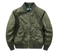 Veste bomber 100 % coton pour homme - Grande taille 4XL 5XL, Army CN, L