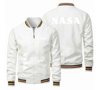 Veste Bomber à Fermeture éClair IntéGrale Pour Homme De N.A.S.A VêTement | D'ExtéRieur à Fermeture éClair Veste Shell DéContractéE Veste à Col Montant Manteau LéGer