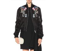 Veste Bomber Alexander McQueen Brodée Florale Armée Neuve S