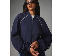 Veste bomber avec détails de passepoil, fermeture éclair, coupe ample légère, poignets côtelés, style décontracté pour tous les jours L,M,S,XL,XS,XXL,XXS,XXXL,XXXXLgraphiqueTissu tissé