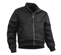 Veste bomber décontractée coupe-vent pour homme avec fermeture éclair intégrale pour l'automne et l'hiver, noir, X-Large