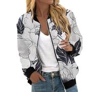 Veste bomber décontractée légère à manches longues pour femme - Coupe-vent - Printemps et automne - Avec poches, 1A-Gris, XXL