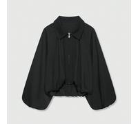 Veste bomber femme printemps décontractée col rabattu zippée manches longues noire L,M,S,XSUnicoloreTissu tissé