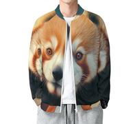 Veste Bomber Homme Imprimée 3D Portrait De Panda, Blouson Léger à Fermeture Éclair, Style Animal Décontracté Mi-Saison, Coupe Vent pour Printemps Automne, S-5XL