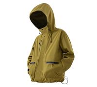 Veste bomber pour homme - Imperméable et respirante - Léger - Pliable - Coupe-vent - Pour vélo, activités de plein air et utilisation toutes saisons - Veste demi-saison avec poches latérales, jaune