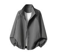 Veste bomber pour homme - Veste d'été légère avec fermeture éclair - Veste de pilote courte - Couleur unie - Fine - Manches longues - Veste de transition - Veste universitaire - Veste d'été pour