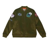 Veste Bomber Satin - MITCHELL & NESS - Dallas Mavericks - NBA - Coupe Ajustée - Patchs Brodés L