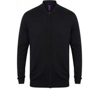 Veste bomber tricotée unie pour adulte Henbury RW6334 (XXL) (Bleu marine)