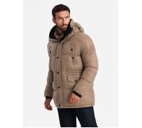 Veste bouffante d'hiver avec capuche - Ombre - Pour Homme - Marron M