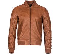 Veste Bronzer Bomber Rétro en Varsity 100% Cuir Nappa pour Homme XL