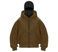 Veste Cagoule à Capuche intégrée Garçons Filles Unisexe Enfants Balaclava Hoodie Zipper avec Masque Facial en Polaire Y2K Sweats Fantaisie décontracté athlétique Automne Hiver Chaud Pull