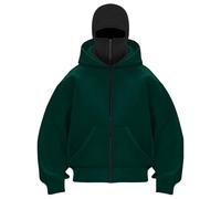 Veste Cagoule à Capuche intégrée Garçons Filles Unisexe Enfants Balaclava Hoodie Zipper avec Masque Facial en Polaire Y2K Sweats Fantaisie décontracté athlétique Automne Hiver Chaud Pull