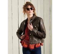 Superdry Leather Stateside Jacket Marron M Femme