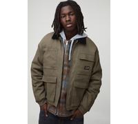 Veste cargo oversize surteinte en jean homme - vert - S, vert